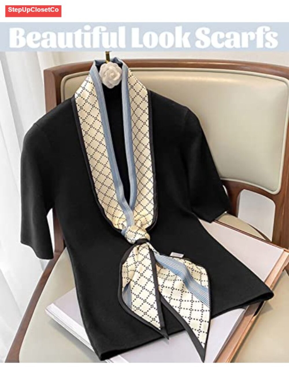 Satin Silk Feel Square Head Scarf Neck Tie Hair Scarf Bandana - Picture 2 of 6
